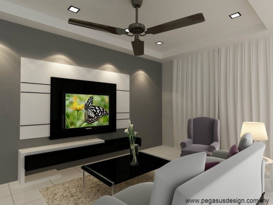 TV Cabinet 3D Draw Design Idea  - Johor Bahru