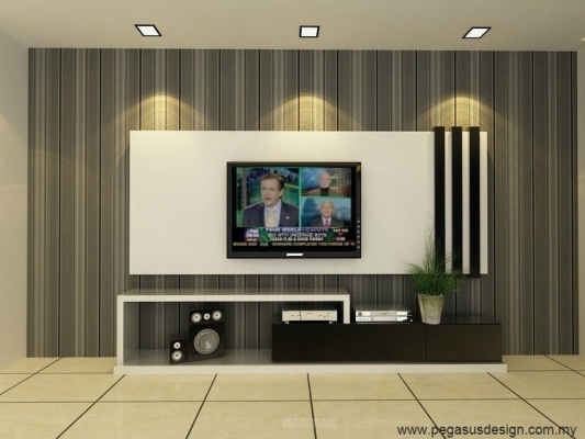 TV Cabinet 3D Draw Design Idea  - Johor Bahru