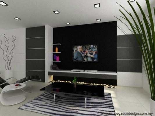 TV Cabinet 3D Draw Design Idea  - Johor Bahru