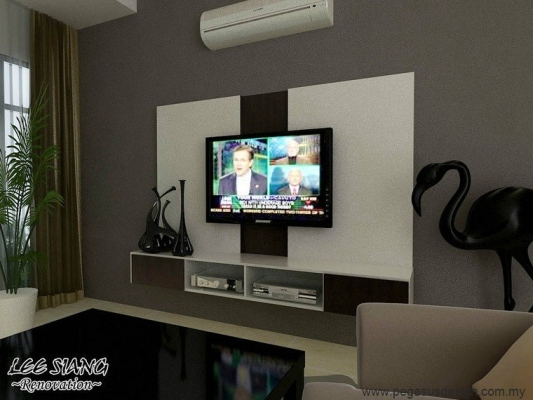 TV Cabinet 3D Draw Design Idea  - Johor Bahru