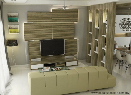 TV Cabinet 3D Draw Design Idea  - Johor Bahru