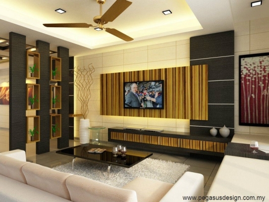 TV Cabinet 3D Draw Design Idea  - Johor Bahru