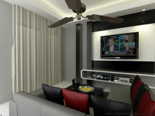 TV Cabinet 3D Draw Design Idea  - Johor Bahru