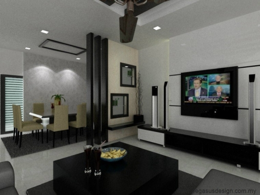 TV Cabinet 3D Draw Design Idea  - Johor Bahru