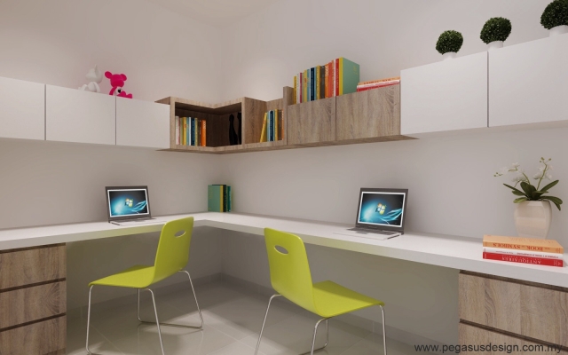 3D Drawing For Study Room Design Idea - Skudai