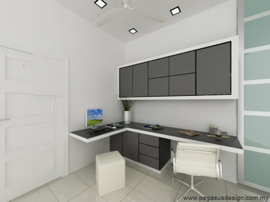 3D Drawing For Study Room Design Idea - Skudai