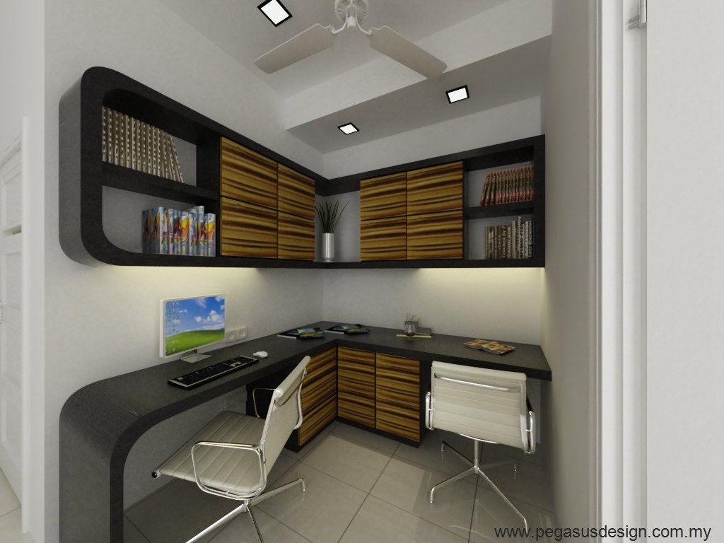 3D Drawing For Study Room Design Idea - Skudai Study Room / Study Table  Study Room 3D Design Drawing