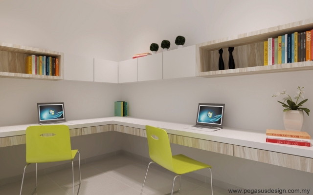 3D Drawing For Study Room Design Idea - Skudai