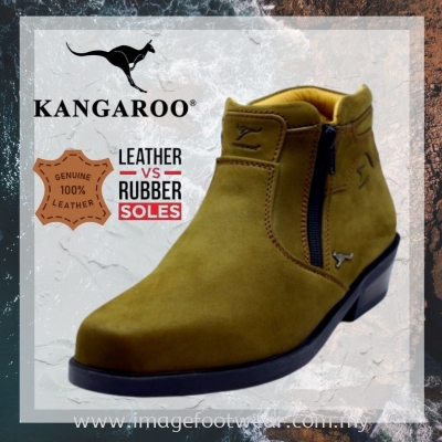 KANGAROO Full Leather Men Mid-Cut Legend- LM-8001- KHAKI Colour