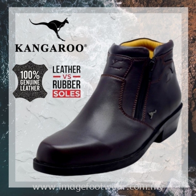 KANGAROO Full Leather Men Mid-Cut Legend- LM-8001- MAROON Colour