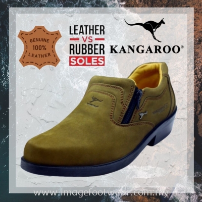 KANGAROO Full Leather Men Low-Cut Legend - LM-8279- KHAKI Colour