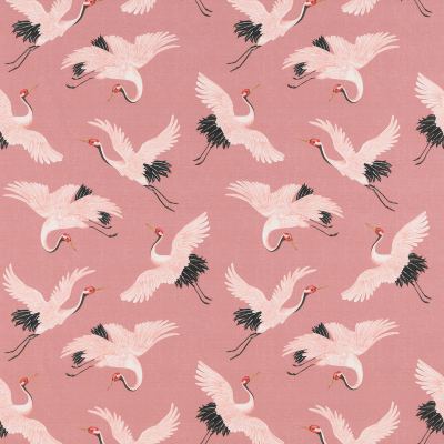 Curtain Fabrics : Oriental Birds Blossom