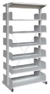 Library rack double sided without side panel 6 level S326W Library rack Steel cabinet