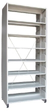 Library rack double sided with side panel 7 level S327 Library rack Steel cabinet