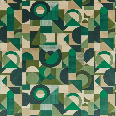  : Geometrica Curtain Fabric Jadeite