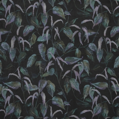 Curtain Fabrics : Octavia Tangle Velvet Curtain Fabric Dark Clematis