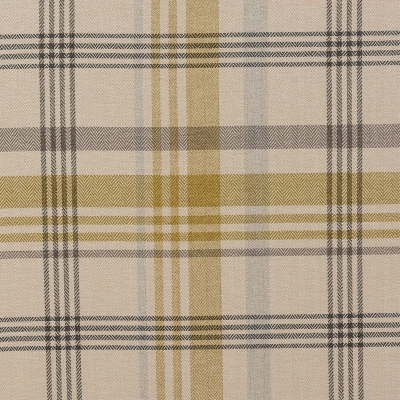 Checked Curtain Fabric : Melrose Ochre