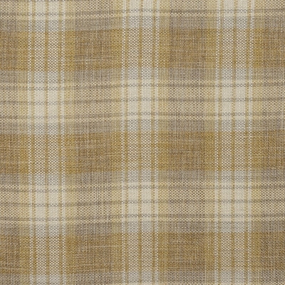 Checked Curtain Fabric : Lomond Ochre