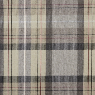 Checked Curtain Fabric : Cairngorm Slate