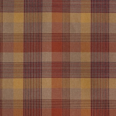 Checked Curtain Fabric : Katrine Curtain Fabric Spice