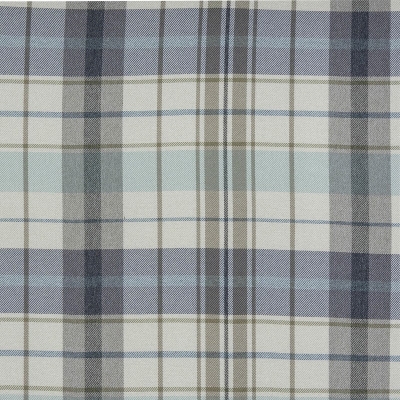 Checked Curtain Fabric : Nevis Check Seafoam