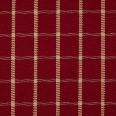 Checked Curtain Fabric : Halkirk Cardinal