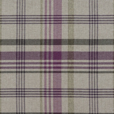 Checked Curtain Fabric : Melrose Heather