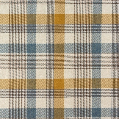 Checked Curtain Fabric : Katrine Curtain Fabric Cornflower