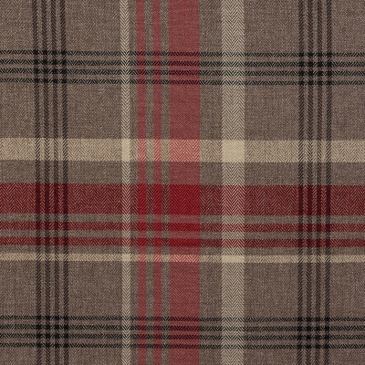 Checked Curtain Fabric : Melrose Red