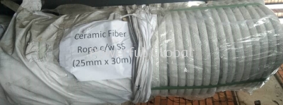 Ceramic Fiber Rope With SS Wire OD25mmx30mL