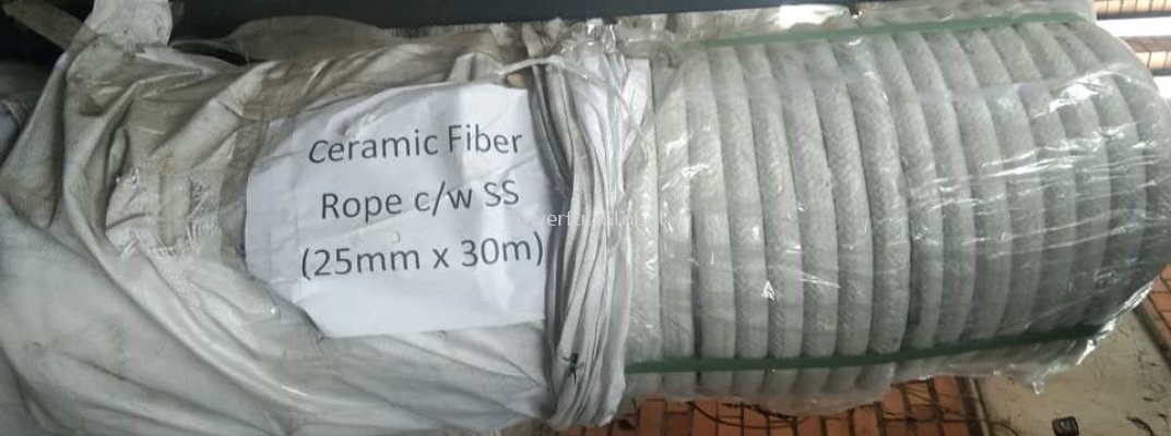 Ceramic Fiber Rope With SS Wire OD25mmx30mL