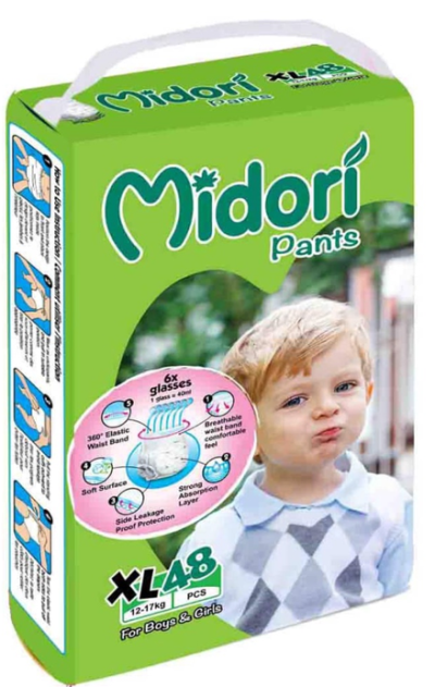 Midori Disposable Baby Diaper Pants XL48pcs