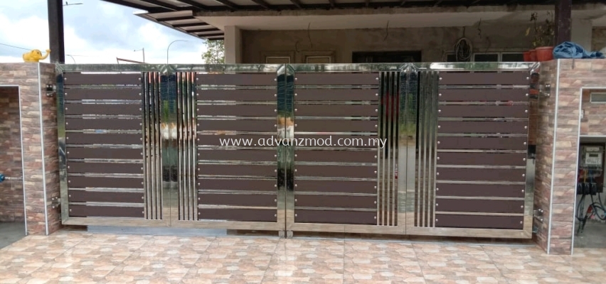 Stainless Steel Folding Gate With Aluminium Panels Designed 