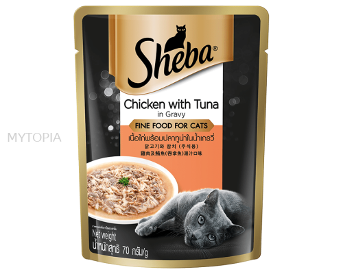 SHEBA POUCH CHICKEN WITH TUNA IN GRAVY 70G