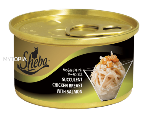 SHEBA SUCCULENT CHICKEN BREAST WITH SALMON 85G