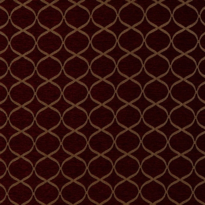 Fabric Curtain Damask : Trellis Rosso