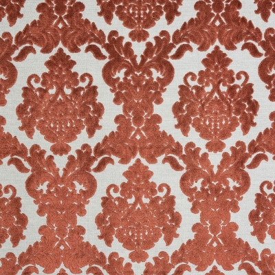 Fabric Curtain Damask : Tuscania Burnt Orange