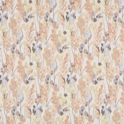 Floral Curtain Fabric : Twirl Pastel Pink