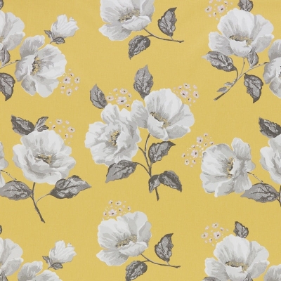 Floral Curtain Fabric : Wild Poppies Citrine