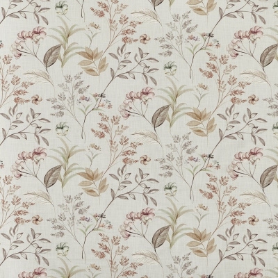 Floral Curtain Fabric : Verbena Curtain Fabric Mineral