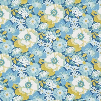 Floral Curtain Fabric : Zumba Lemon Zest