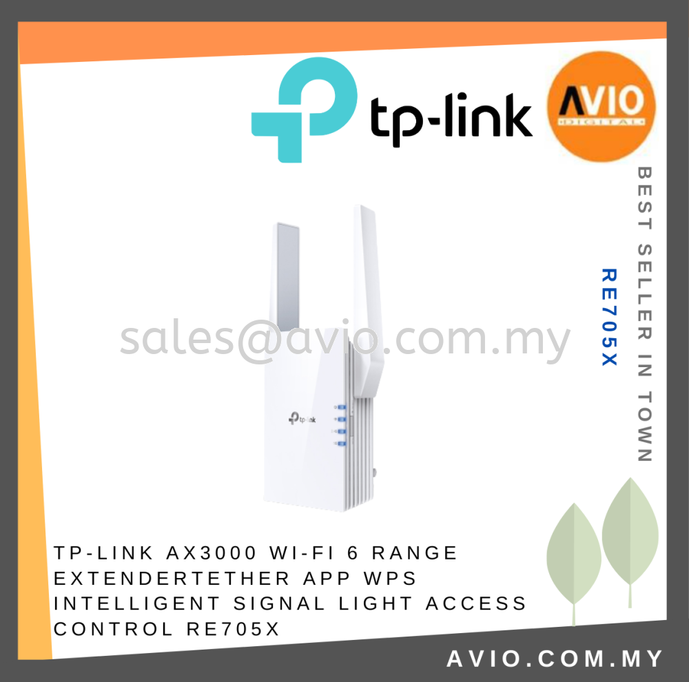 TP-LINK Tplink AX3000 Wifi Wi-Fi 6 Range Extender Tether App Signal Light  Access Control Power Schedule 2 Antenna RE705X RANGE EXTENDER TP-LINK Johor  Bahru (JB), Kempas, Johor Jaya Supplier, Suppliers, Supply, Supplies