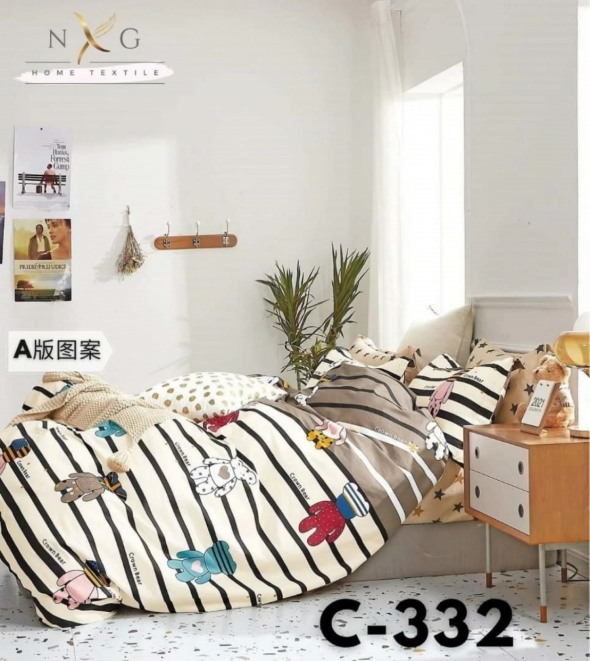 Queen 5in1 Bedsheets : C-332 Queen Size Bedsheets Bedsheets Choose Sample / Pattern Chart