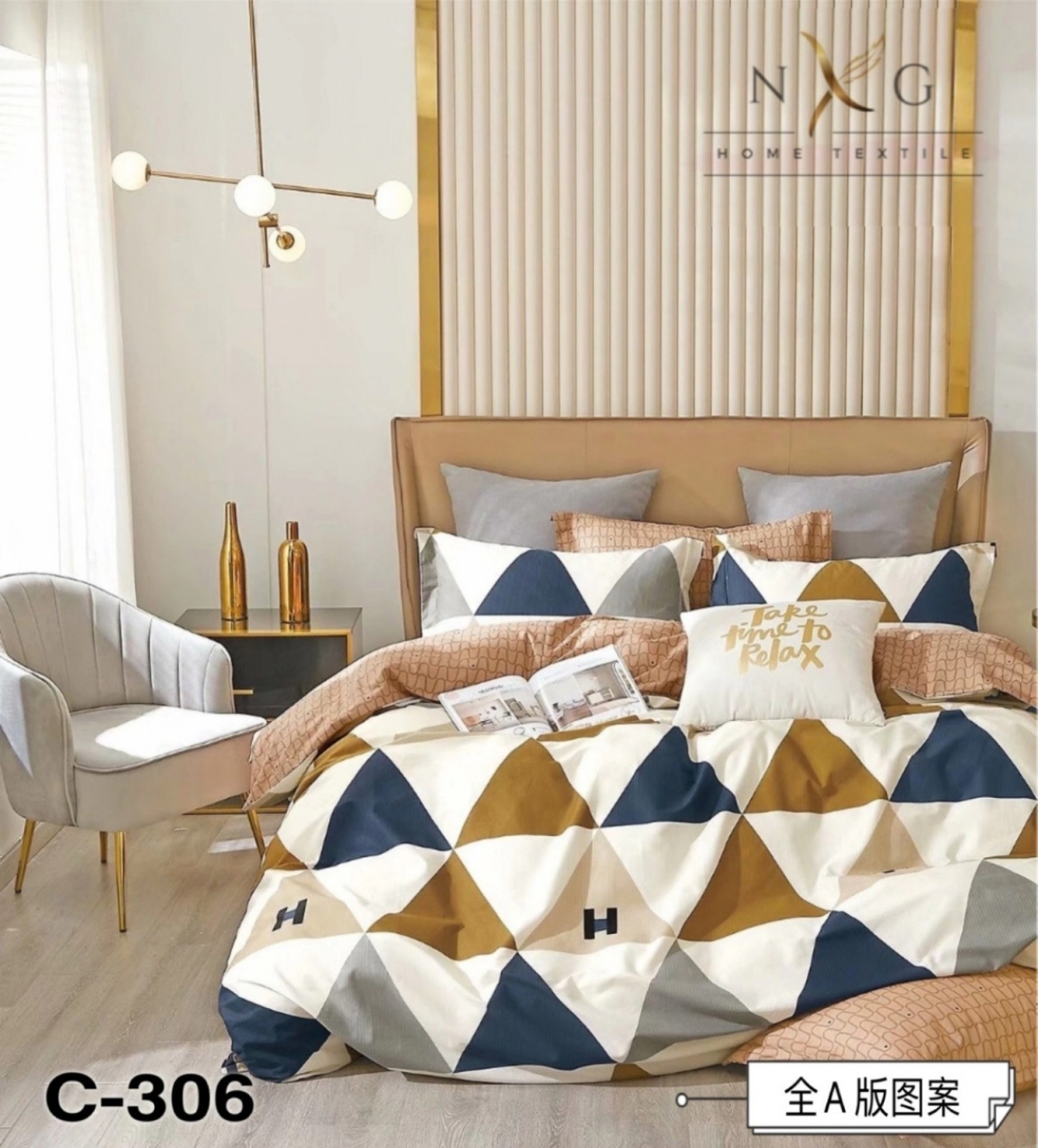 Queen 5in1 Bedsheets : C-306 Queen Size Bedsheets Bedsheets Choose Sample / Pattern Chart