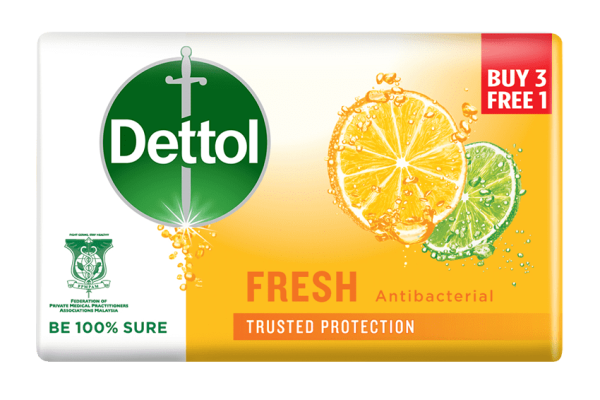 Dettol Bar Soap Fresh 100g 3+1