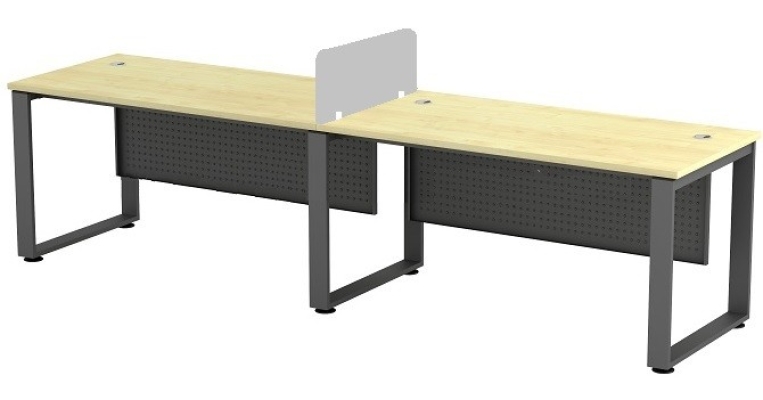 2 pax office workstation with divider panel