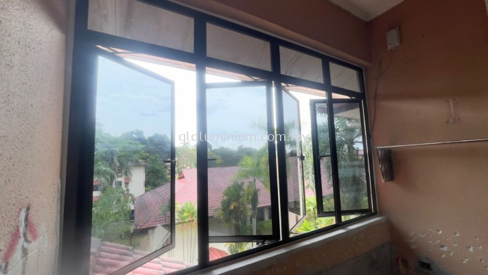 casement window 4 panel + Above fit glass @Kiara Park Condominium, Jalan Burhanuddin Helmi, Taman Tun Dr Ismail, Kuala Lumpur 