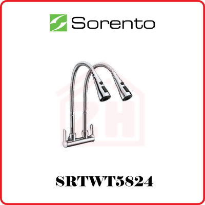 SORENTO Wall Mounted Flexible (Double) Kitchen Tap SRTWT5824