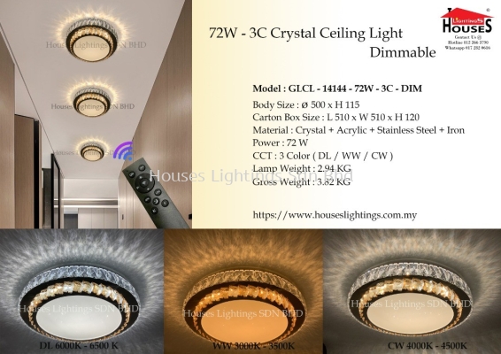 CEILING 14144-72W LED-MIX(3C) + REMOTE