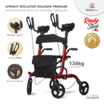 Fresco Upright Rollator Walkers for Seniors Stand Up Aluminum Tall